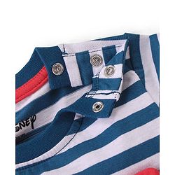 Babyhug Disney Cotton Single Jersey Knit Dungaree With Half Sleeves Tee And 101 Dalmatians Graphics - Blue & Red