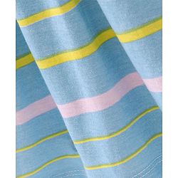Babyhug Cotton Knit Half Sleeves Solid & Striped Frocks Pack of 2 - Yellow & Blue