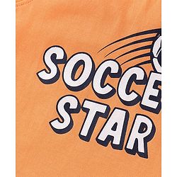 Babyhug Cotton Knit Sleeveless Soccer Graphics T-Shirt - Orange