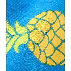 Babyhug Single Jersey Knit Sleeveless T-Shirt with Shorts Set Pineapple Print - Yellow & Blue