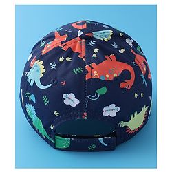 Babyhug Baseball Cap with Dino Print - Dark Blue