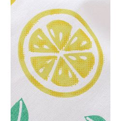 Babyhug Woven Half Sleeves Night Suit With Lemon Print - White & Yellow