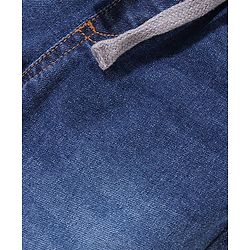 Babyhug Denim Full Length With Stretch Washed Joggers -Blue