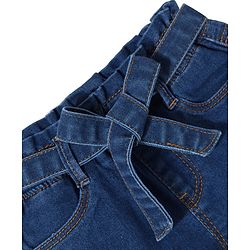 Babyhug Denim Mid Thigh Length With Stretch Shorts - Blue