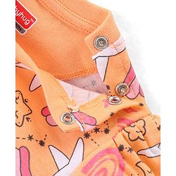 Babyhug Cotton Knit Half Sleeves Night Suit With Unicorn Print - Orange