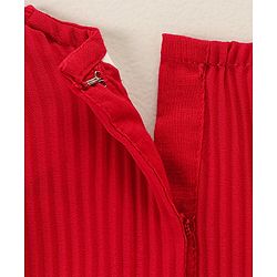 Babyhug Georgette Sleeveless Solid Color Frock - Red