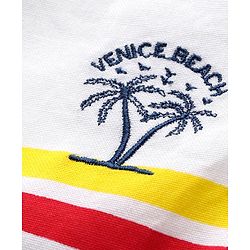 Babyhug Cotton Woven Half Sleeves Solid Color Shirt - White & Navy Blue