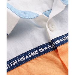 Babyhug Cotton Woven Half Sleeve Regular Rib Collar Solid Shirt- Multicolour