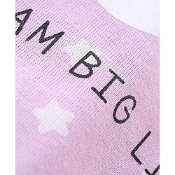 Babyhug Cotton Knit Half Sleeves Nighty With Turtle Print -Lavender