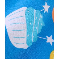 Babyhug Cotton Knit Terry Half Sleeves Night Suit With Ice Cream Print - Blue