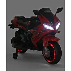 Babyhug R1 EV Battery Operated Ride On Bike With Music LED Lights & Hand Accelerator - Red