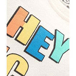 Babyhug Disney Single Jersey Knit Half Sleeves T-Shirt And Shorts Set With Mickey Mouse Graphics - Off White