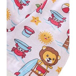 Babyhug 100% Cotton Knit Striped & Lion Printed Trunks Pack of 3 - Multicolour