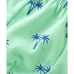 Babyhug 100% Cotton Knit Trunk Stripes & Palm Tree Print Pack of 3 - Blue Green & Peach