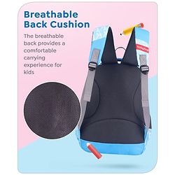 Babyhug Disney Frozen Elsa School Backpack|2 Main Compartments, 1 Front Pocket, 2 side Bottle Pockets|Water Resistant|Long lasting and Durable Zippers | Comfortable back cushioning | For School, Travel and Outdoors|Blue- 15 inches