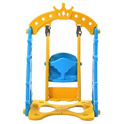 Babyhug 3 in 1 Swing and Slide with Basket Ball Hoop - Blue & Yellow
