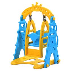 Babyhug 3 in 1 Swing and Slide with Basket Ball Hoop - Blue & Yellow