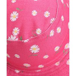 Babyhug Cotton Woven Two Layer Bucket Hat Floral Print - Pink