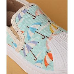 Cute Walk by Babyhug Slip On Umbrella Print Casual Shoes - Light Blue