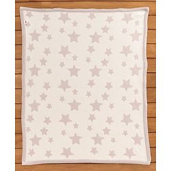 Babyhug Premium Knitted Cotton All Season Blanket Star Print - Beige White