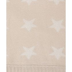 Babyhug Premium Knitted Cotton All Season Blanket Star Print - Beige White
