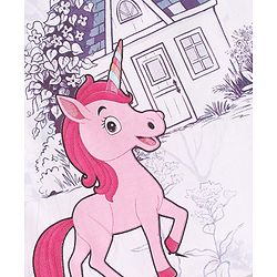 Babyhug Cotton Knit Sleeveless Unicorn Graphics & Frill Detailing Top - White