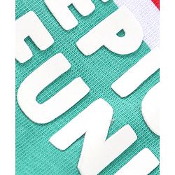 Babyhug Cotton Knit Half Sleeves Polo Striped T-Shirt with Text Print - Multicolour