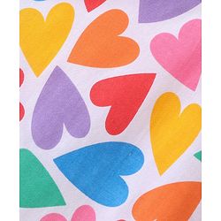 Babyhug Cotton Knit Single Jersey Cap Sleeve Nighty With Heart Print - Pink