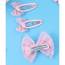 Babyhug Free Size Hair Accessories Combo Set with Bow Applique - Pink