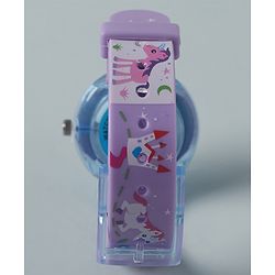 Babyhug Analog Watch With Unicorn Print - Purple