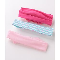 Babyhug Free Size Headbands With Flower & Bow Applique Pack of 3 - Multicolour