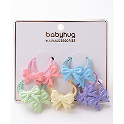 Babyhug Free Size Rubber Bands with Bow Applique Pack of 10 - Multicolour