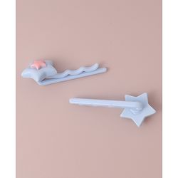 Babyhug Free Size Hair Pins with Star Applique Pack of 10 - Multicolor