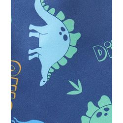 Babyhug Full Sleeves Legged Swimsuit Dino Print - Blue