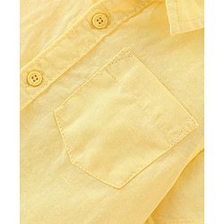 Babyhug Linen Woven Half Sleeves Solid Shirt - Yellow
