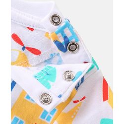 Babyhug Single Jersey Knit Half Sleeves Night Suit Text Print Pack of 2 - Blue