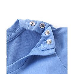 Babyhug Single Jersey Knit Half Sleeves Night Suit Lion Print - Blue