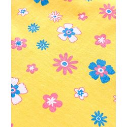 Babyhug 100% Cotton Knit Frill Sleeves Top with Frills & Floral Print Pack of 3 - Pink Yellow & Blue