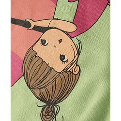 Babyhug Cotton Knit Half Sleeves Top with Beach Theme Graphics - Light Green