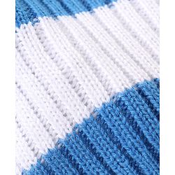 Babyhug Knitted Full Sleeves Striped Sweater Set - Blue