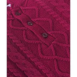 Babyhug Knitted Full Sleeves Pullover Sweater with Cable Knit Design -Red