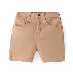 Babyhug Twill Woven Shorts With Stretch - Khaki