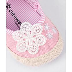Cute Walk by Babyhug Slip On Booties With Floral Embroidery - Red