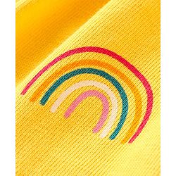 Babyhug Cotton Half Sleeves Night Suit With Rainbow Print - Yellow