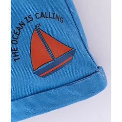 Babyhug Twill Mid Thigh Shorts Boat Print - Blue