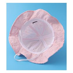 Babyhug Bucket Hat with Bow Applique - Pink