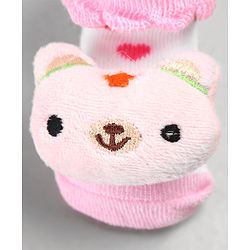 Cute Walk by Babyhug Sock Shoes with Bunny Applique - Pink