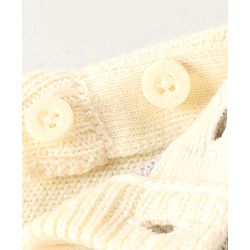 Babyhug Knitted Full Sleeves Baby Sweater Set with Star Design - Pink & White