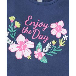 Babyhug Cotton A-Line Frill Sleeves Tops With Floral Graphics & Polka Dot Print Pack of 3 - Navy Pink & Yellow