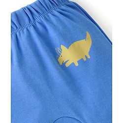 Babyhug Cotton Knit Full Length Striped Diaper Leggings with Animal Print Pack of 3 - Multicolour